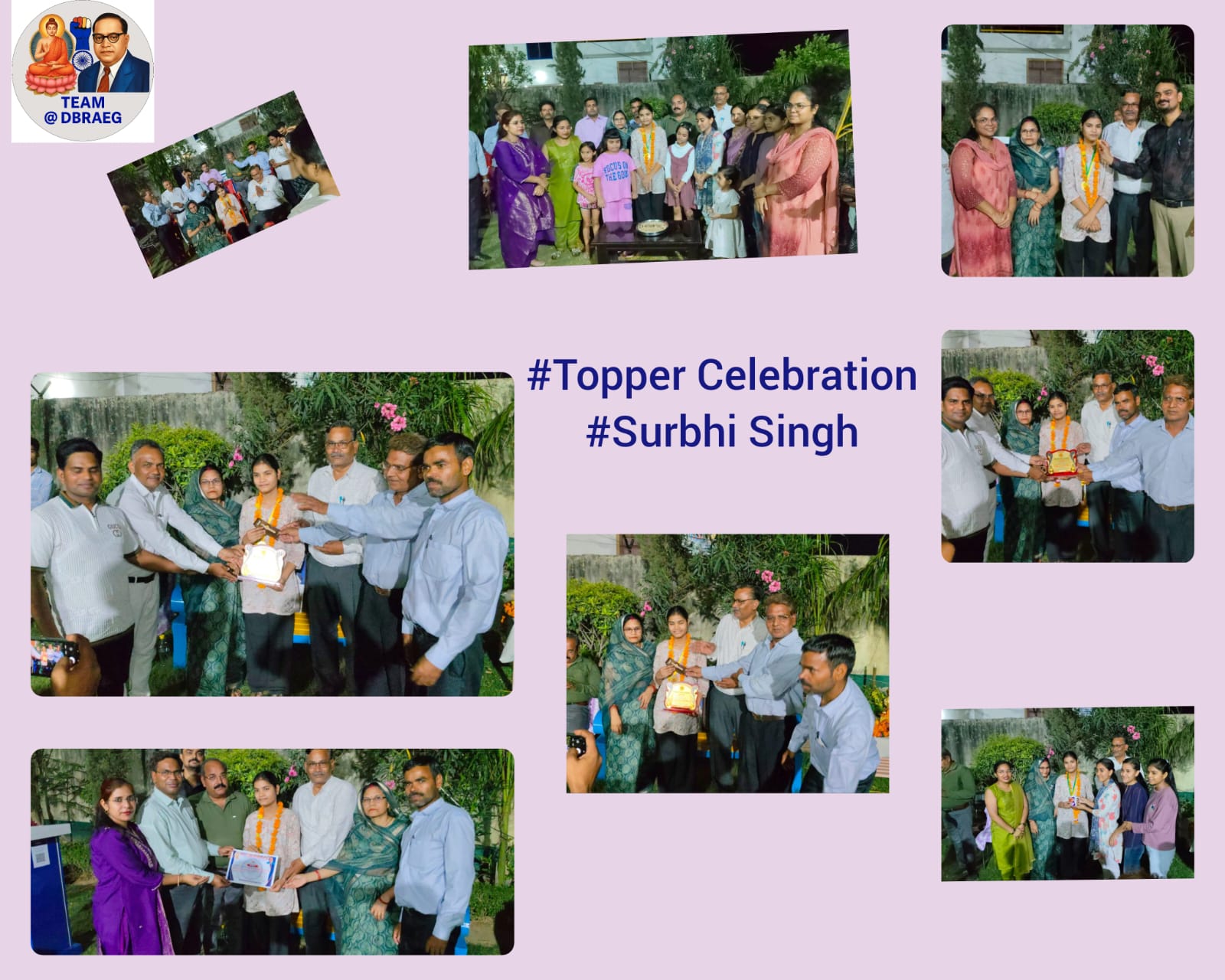 बोर्ड की इन्टर की परीक्षा में जनपद की टॉपर का सम्मान कार्यक्रम 